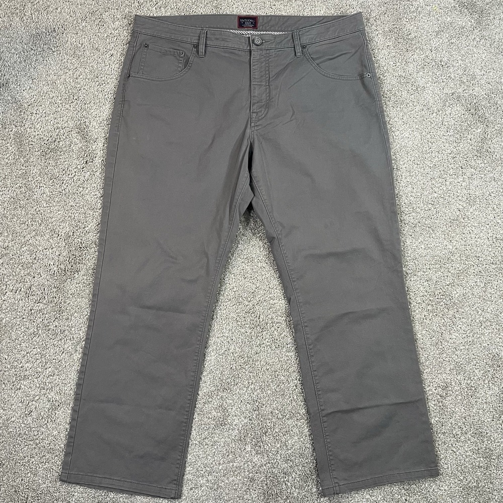 Untuckit Pants 38x34 Cotton Stretch Relaxed Fit‎ Gray Chino Trouser Casual